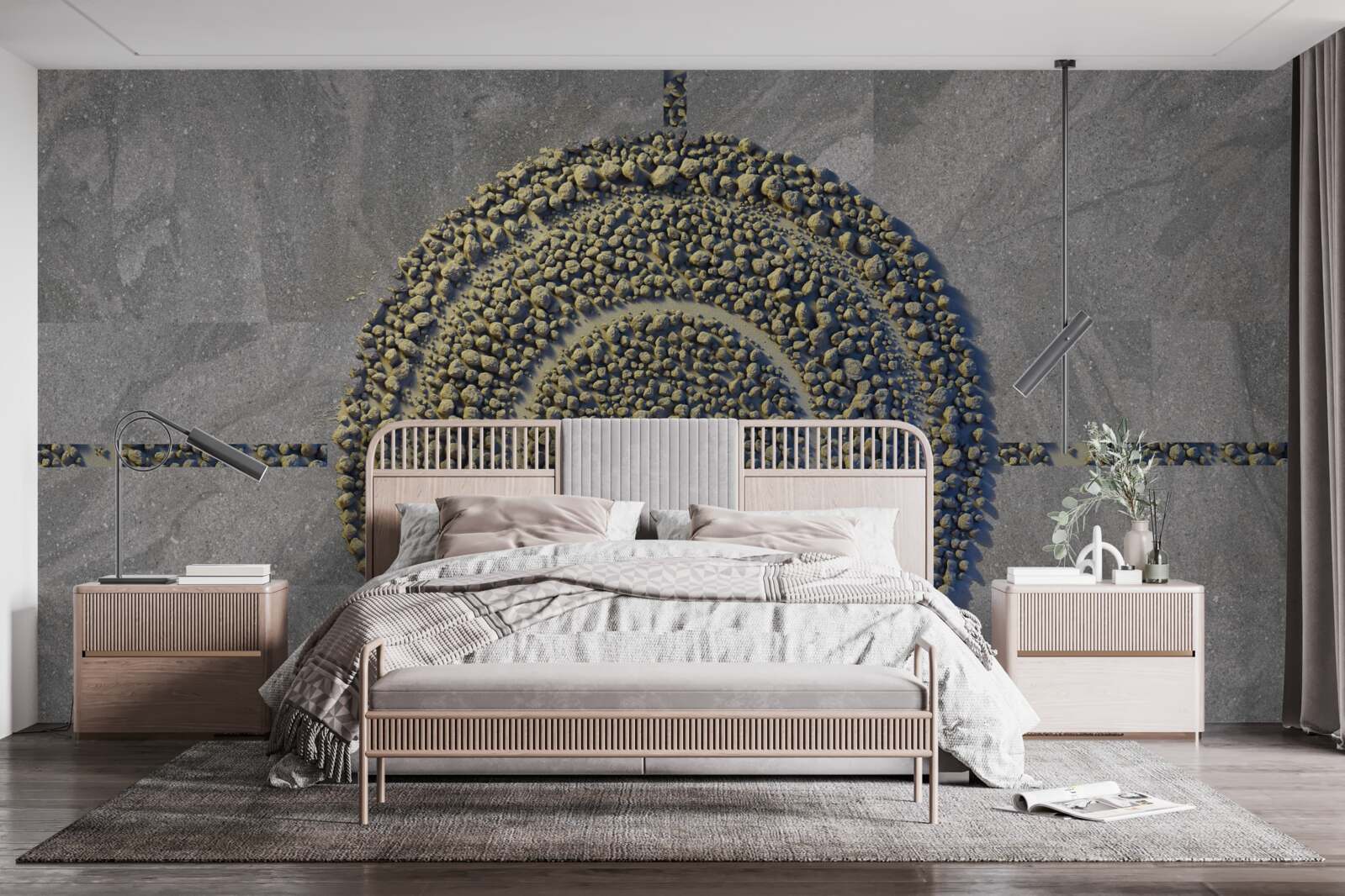 Papier peint un parc à l'aspect vert et circulaire