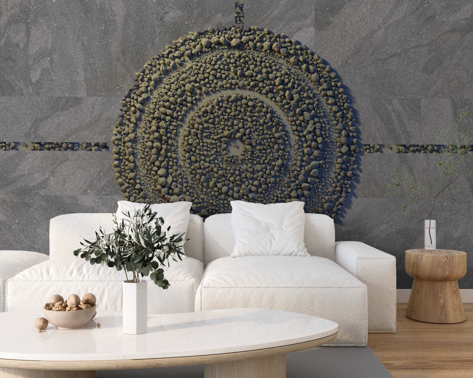 Papier peint un parc à l'aspect vert et circulaire