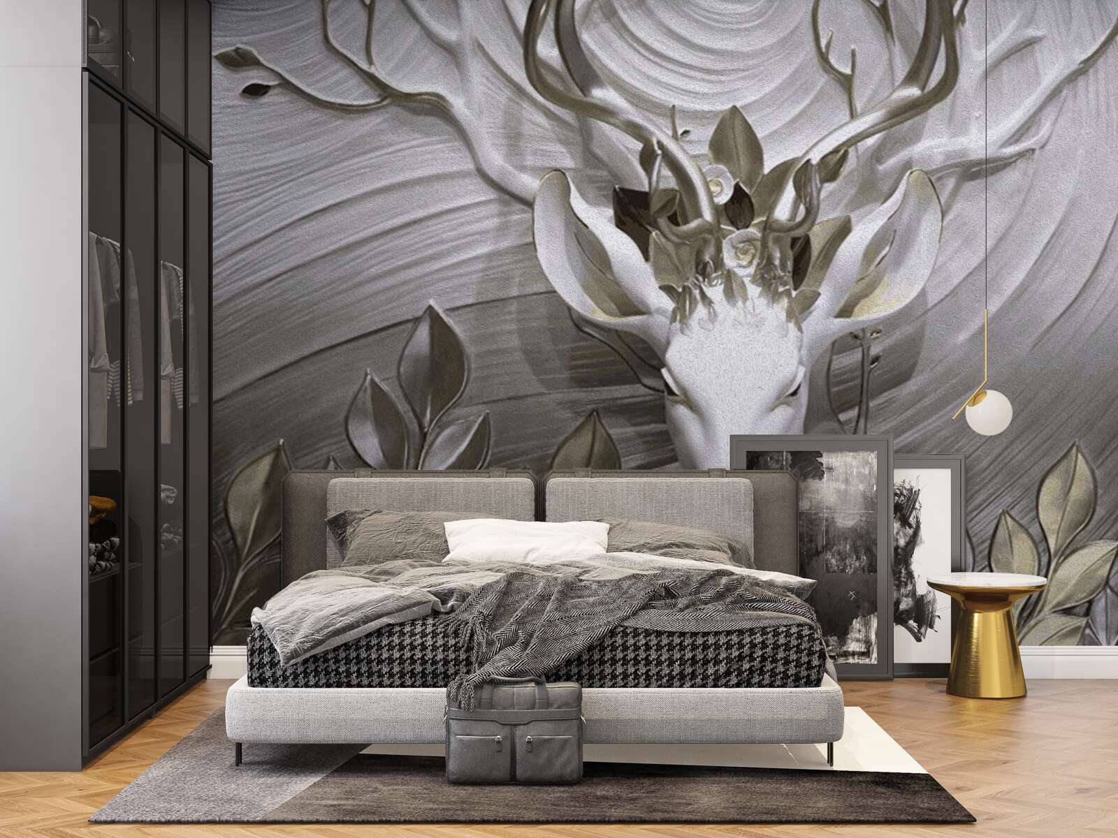 Papier peint cerf majestueux aux cornes étonnantes