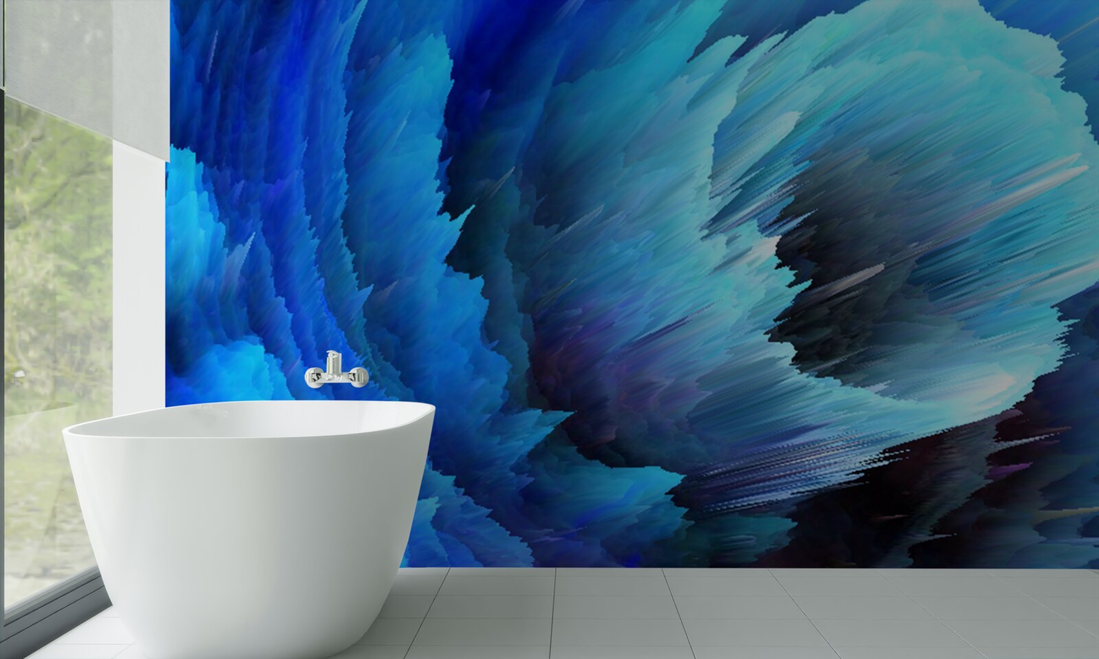 Papier peint abstraction figée de roses