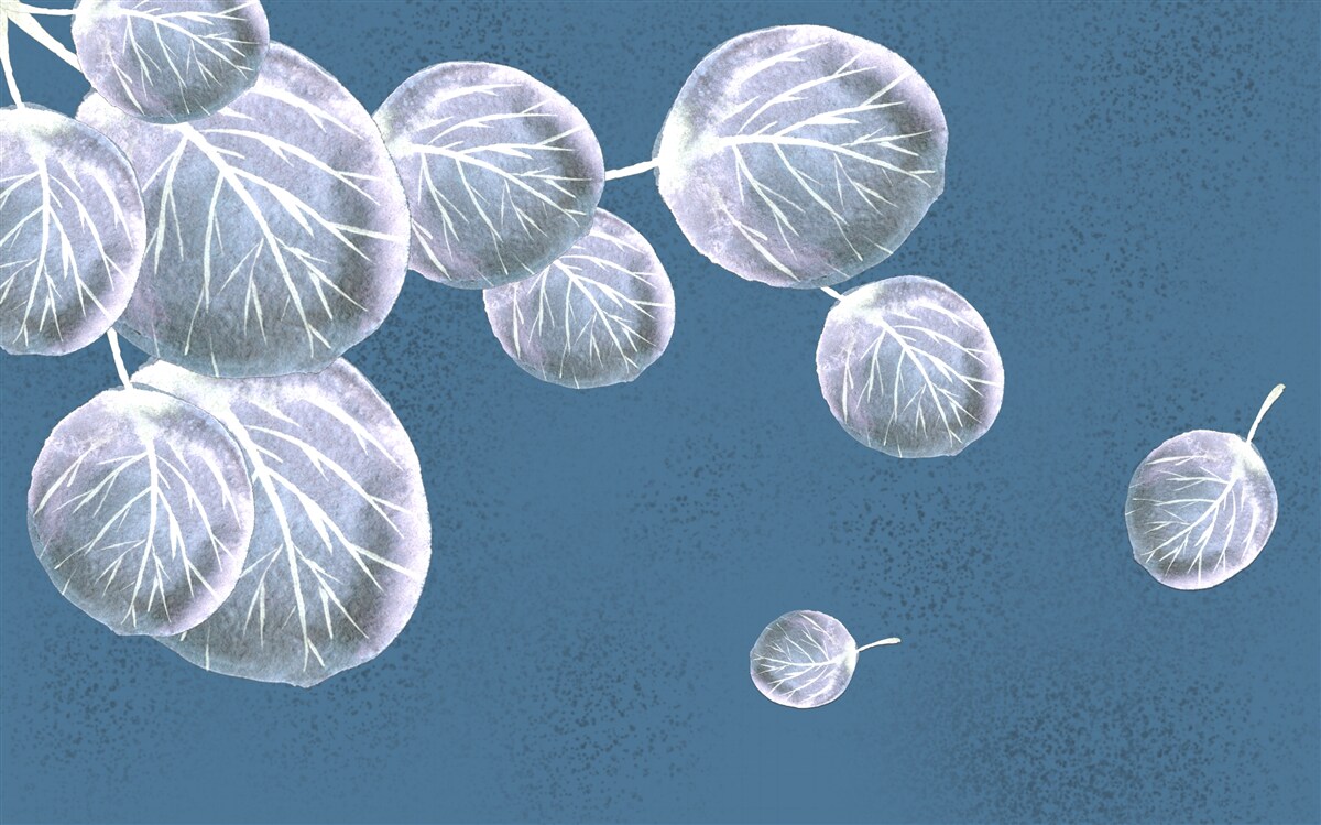 Papier peint feuilles tombant dans le ciel