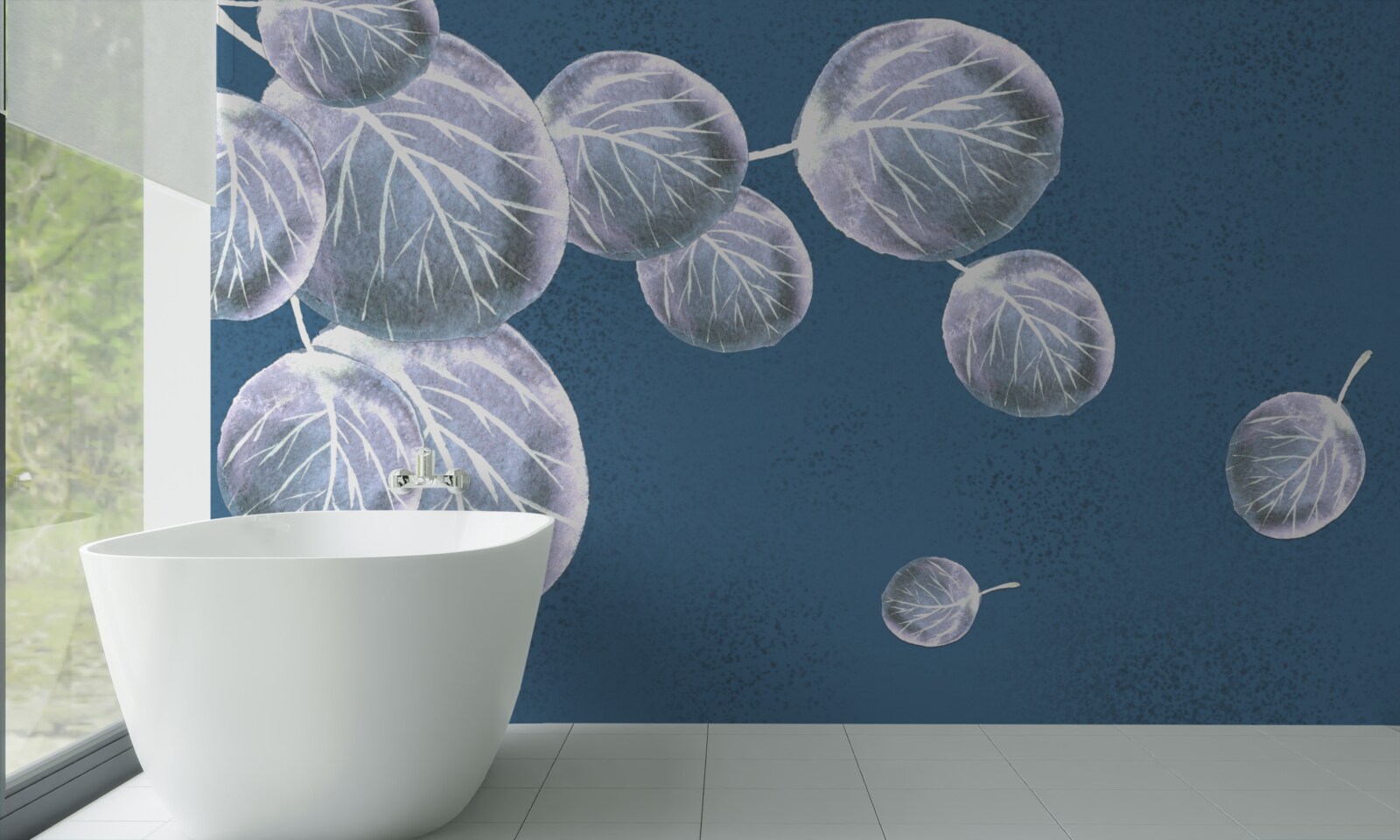 Papier peint feuilles tombant dans le ciel