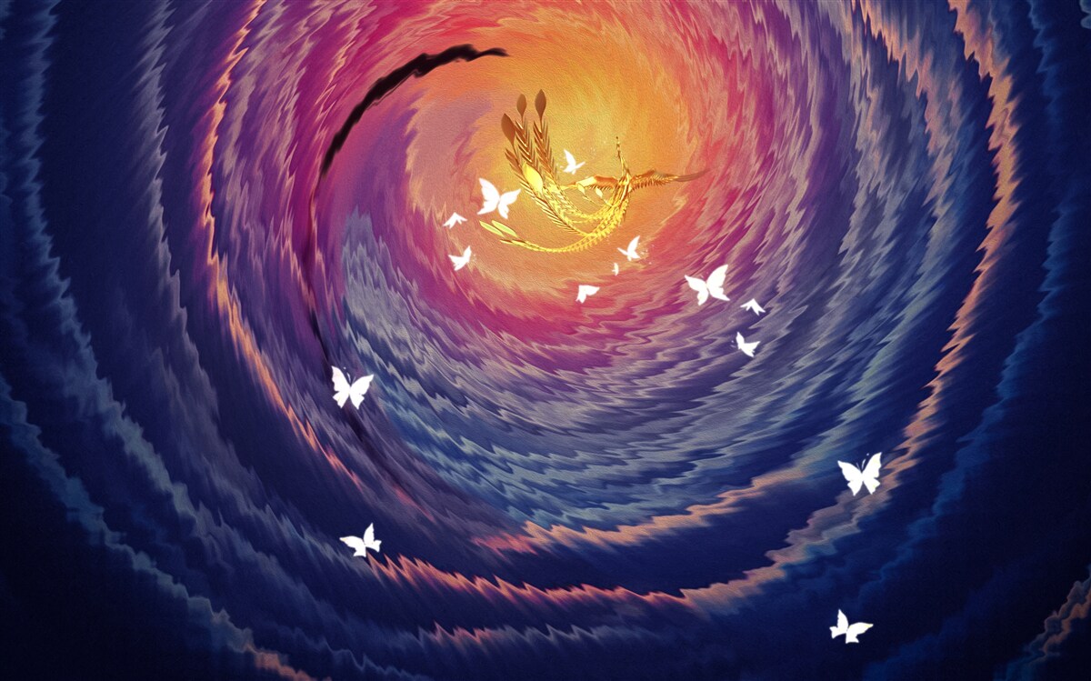 Papier peint l'abstraction est une lumière dans une nuit noire