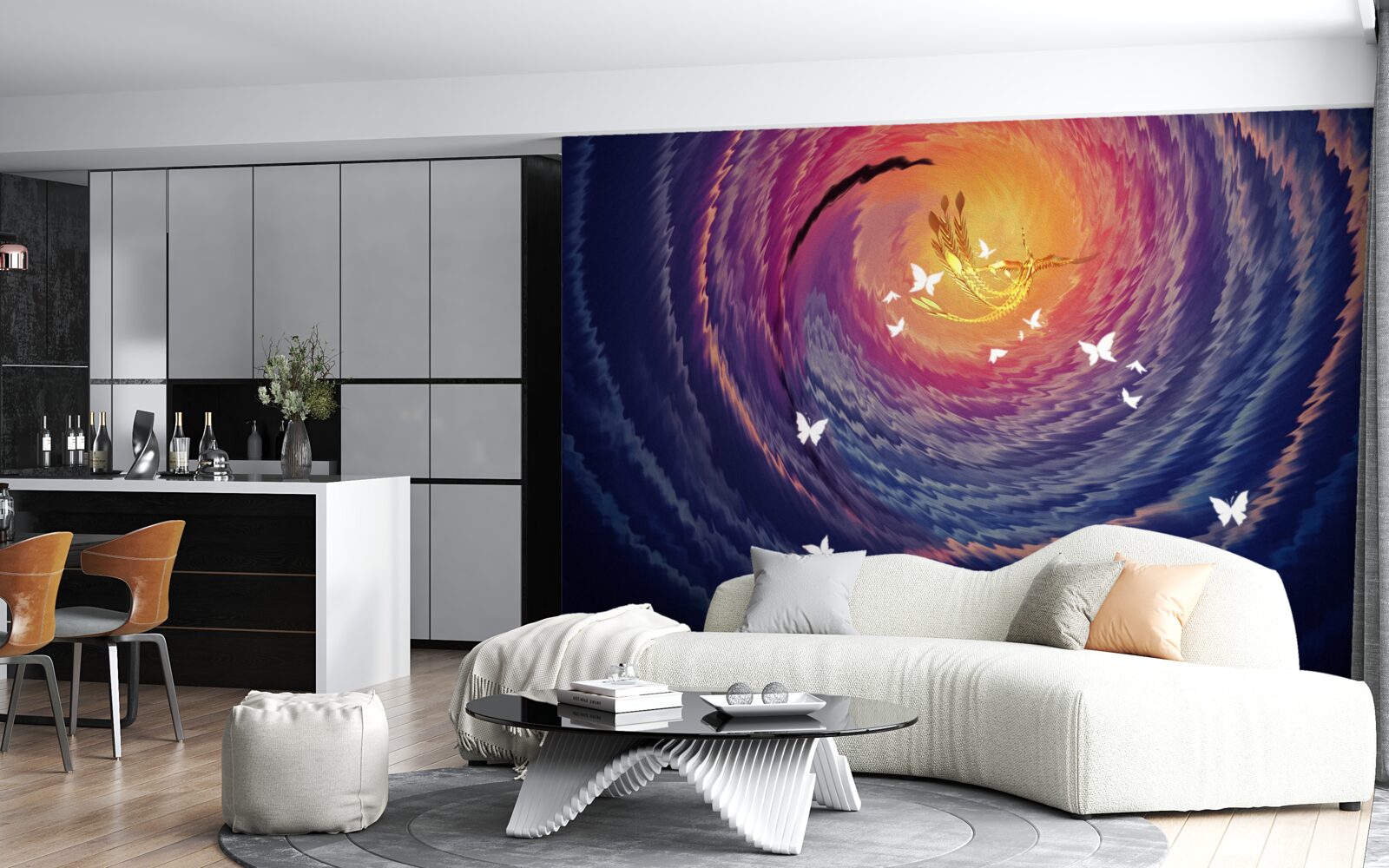 Papier peint l'abstraction est une lumière dans une nuit noire