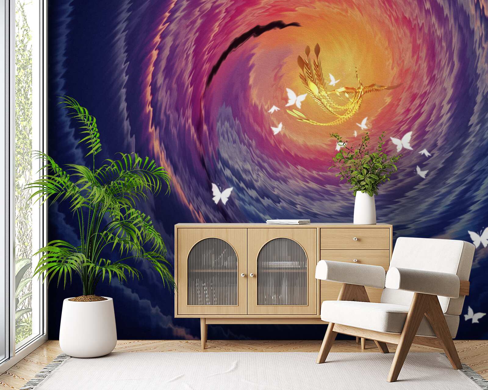 Papier peint l'abstraction est une lumière dans une nuit noire