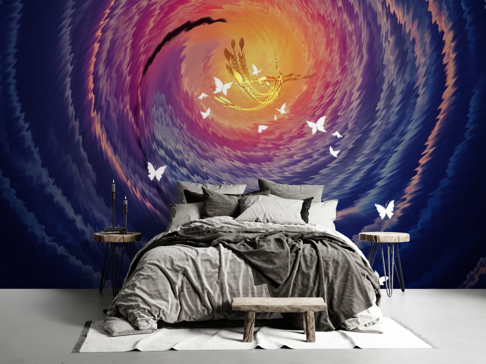 Papier peint l'abstraction est une lumière dans une nuit noire