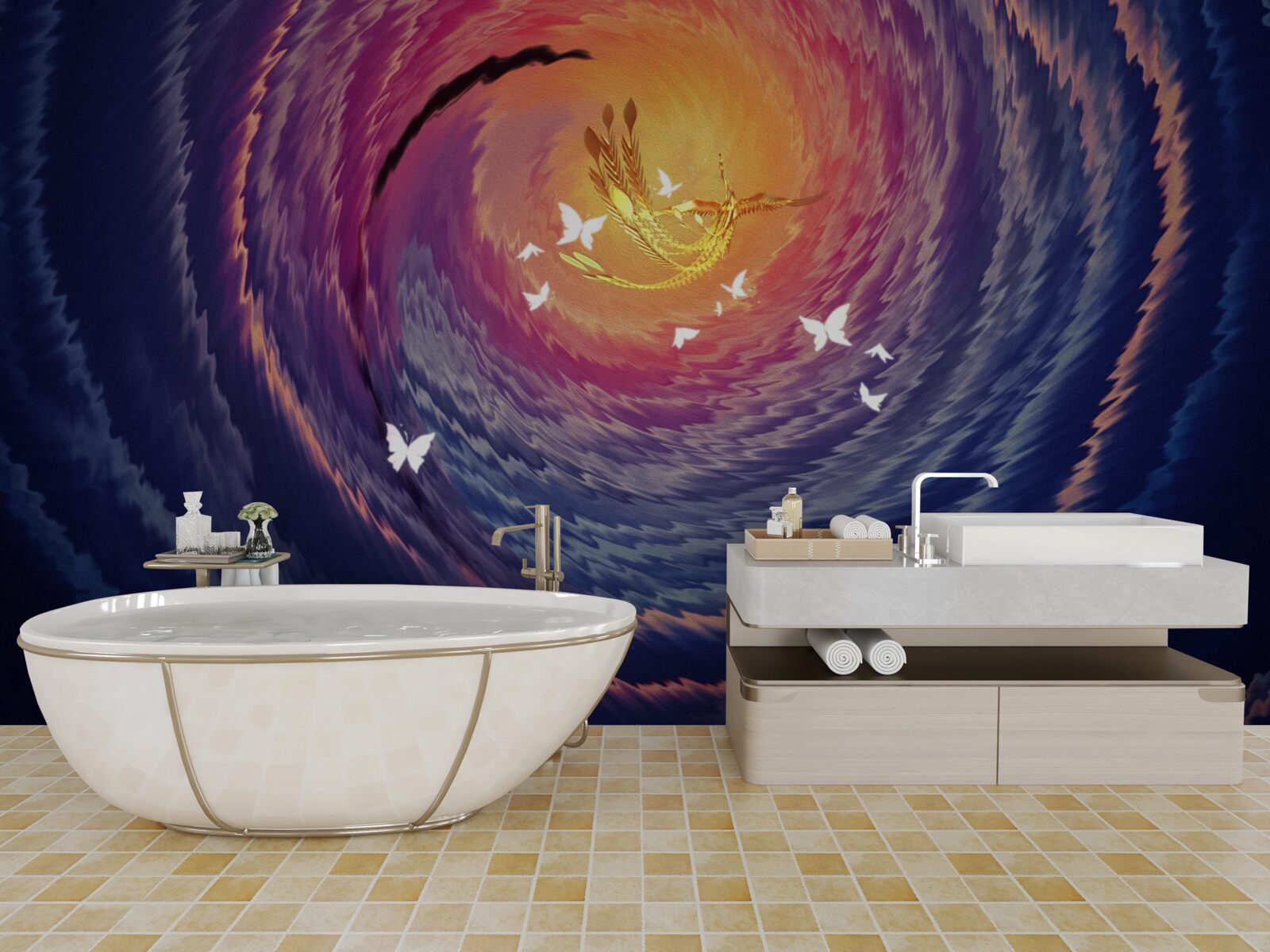 Papier peint l'abstraction est une lumière dans une nuit noire