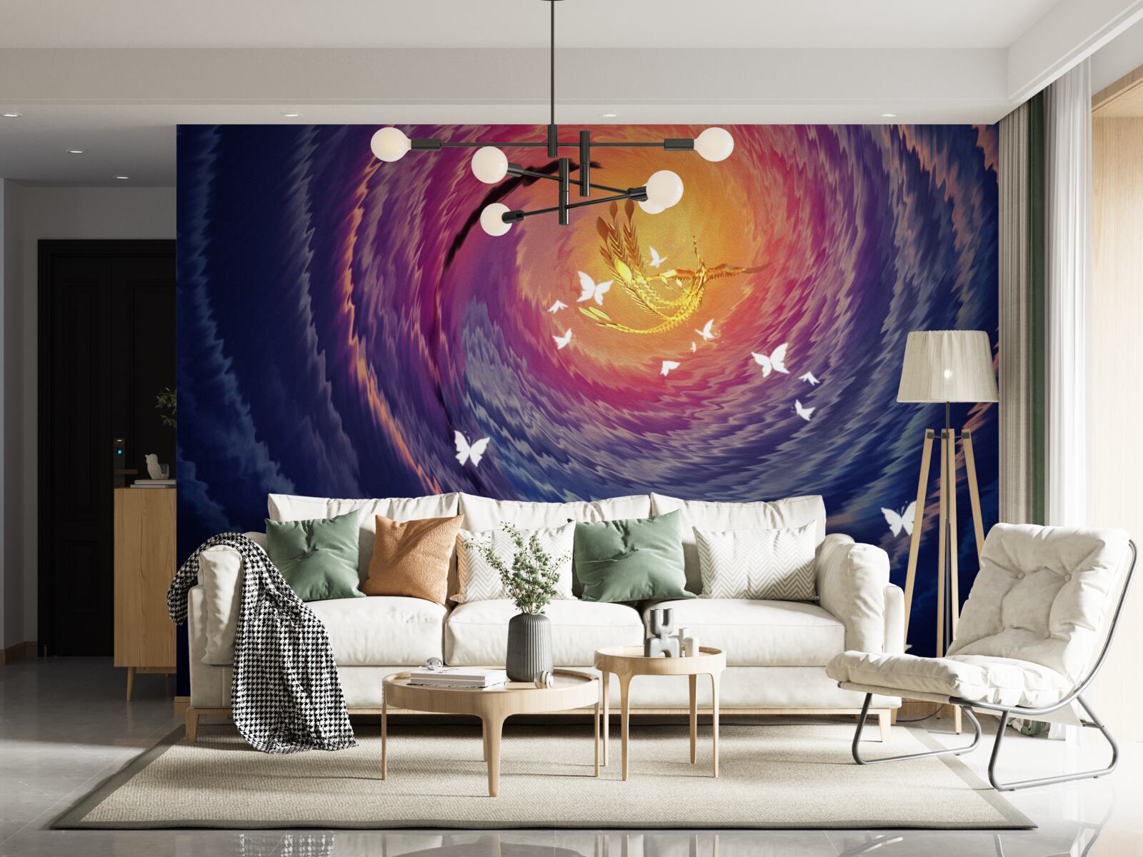 Papier peint l'abstraction est une lumière dans une nuit noire