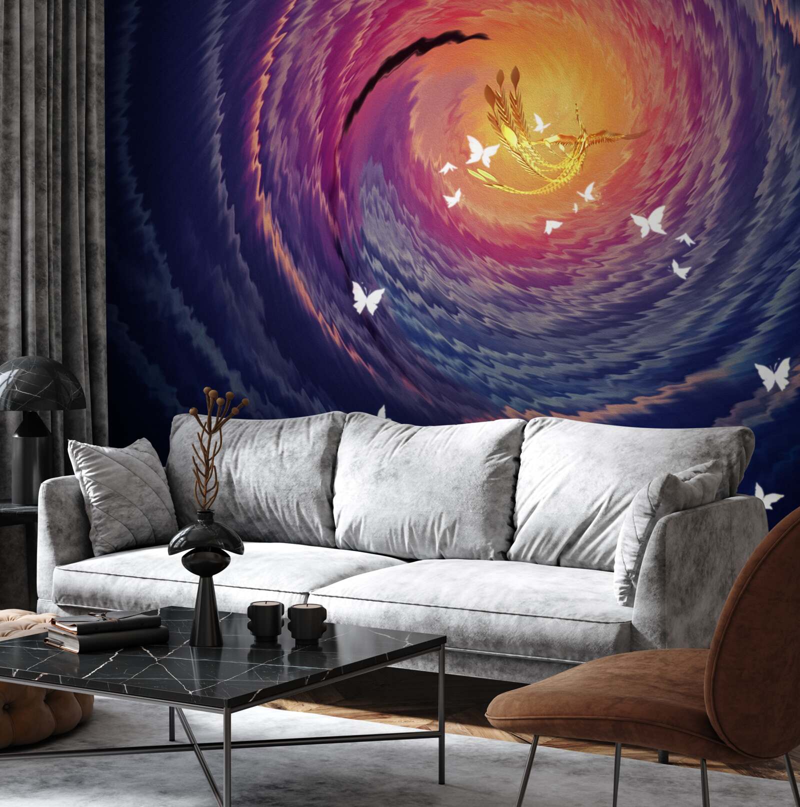 Papier peint l'abstraction est une lumière dans une nuit noire