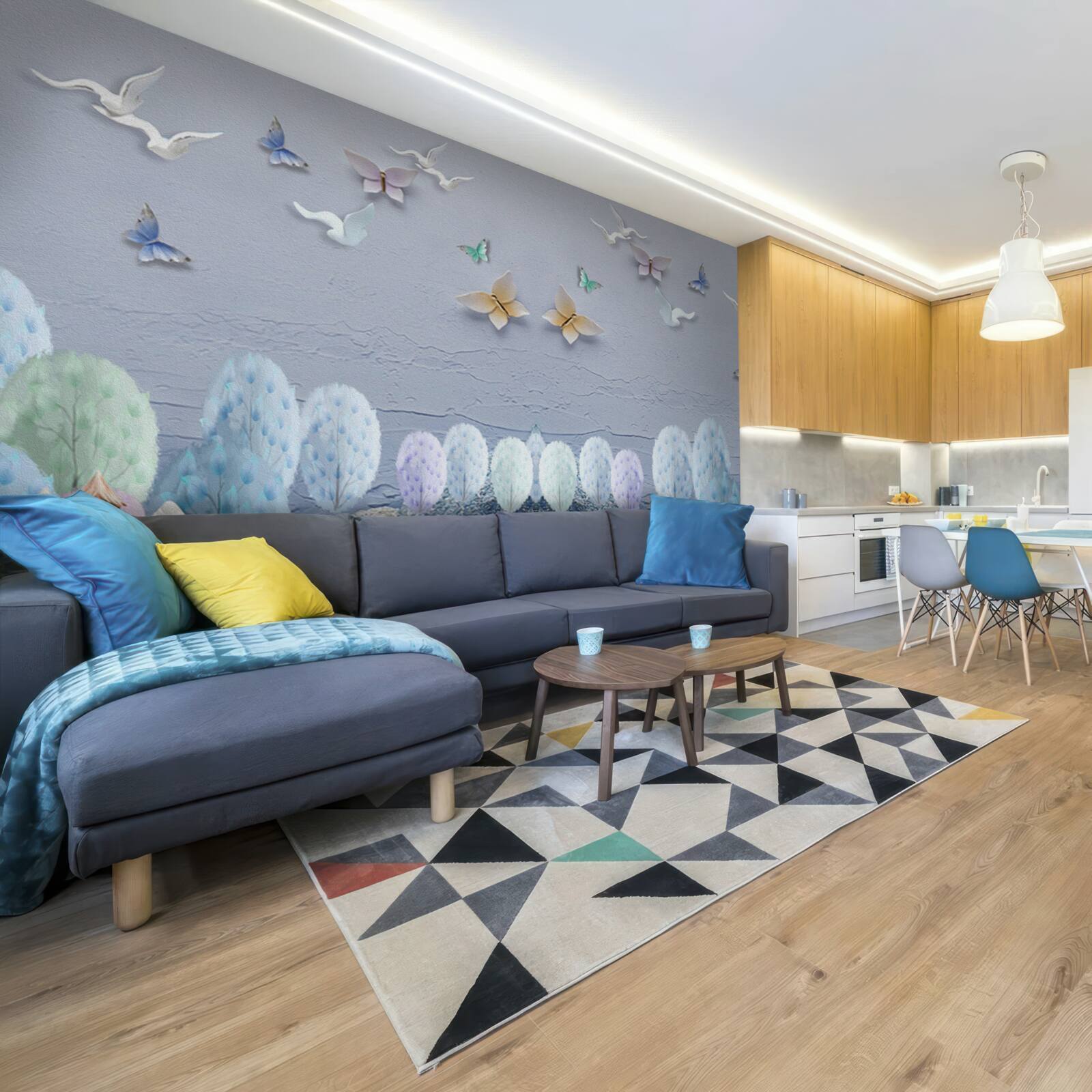 Papier peint La forêt en automne est froide et pleine de couleurs