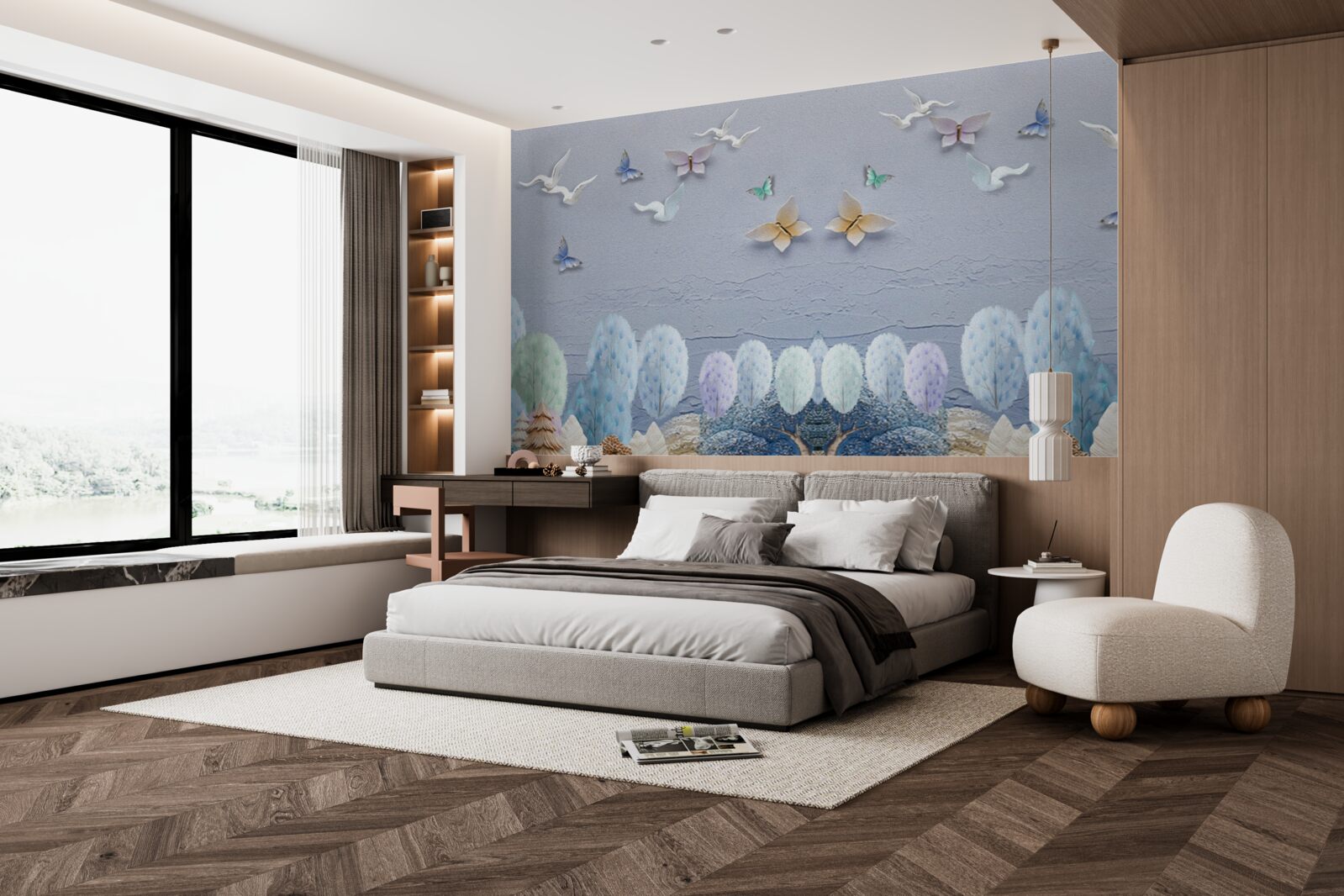 Papier peint La forêt en automne est froide et pleine de couleurs