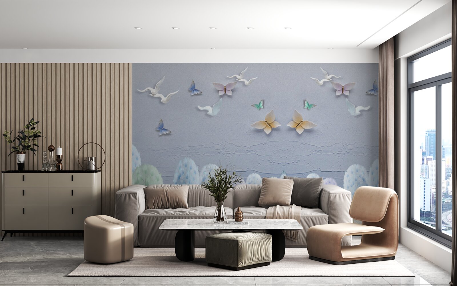 Papier peint La forêt en automne est froide et pleine de couleurs