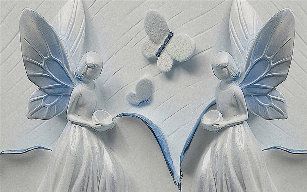 Papier peint femmes avec des ailes de papillon