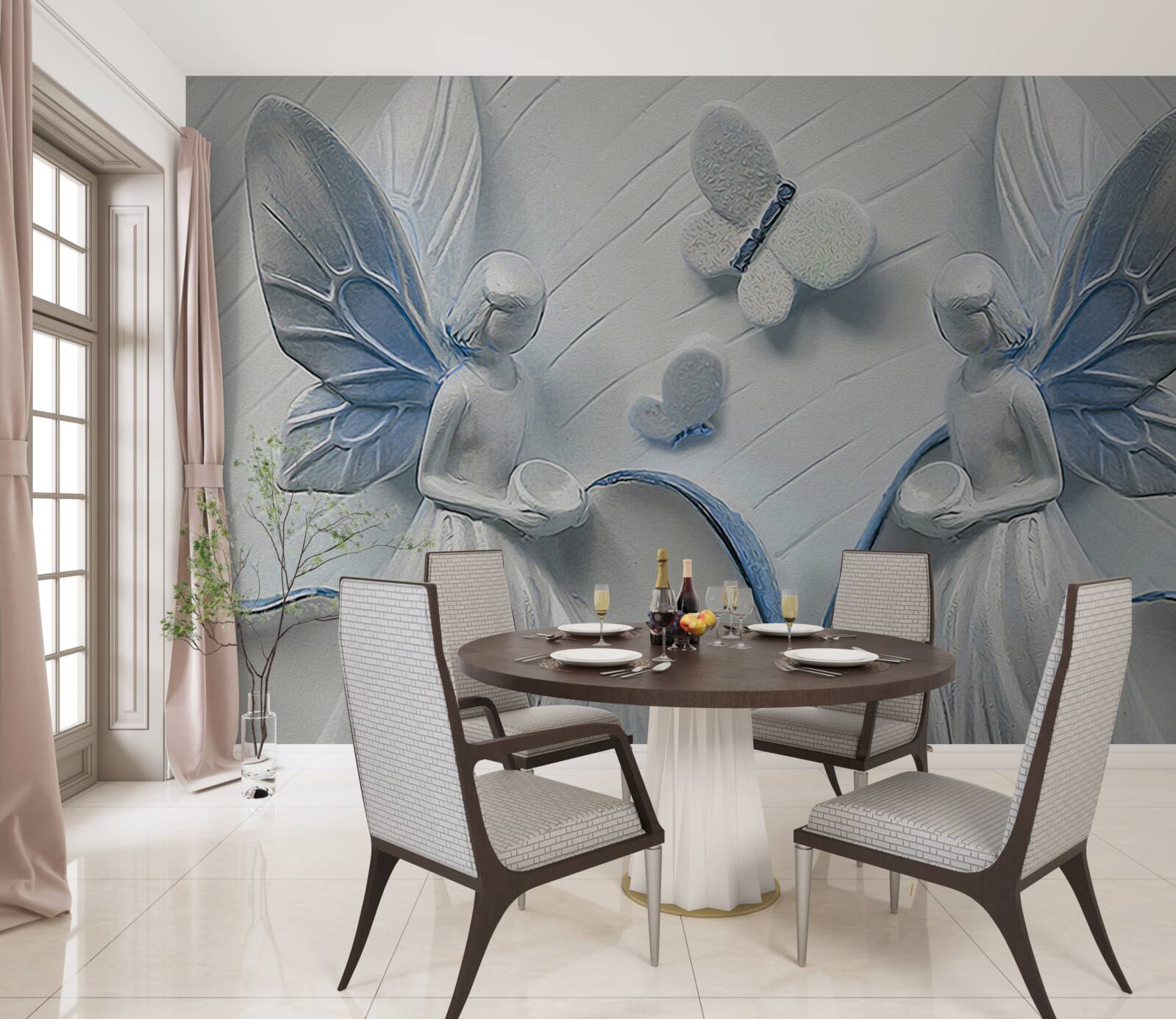 Papier peint femmes avec des ailes de papillon