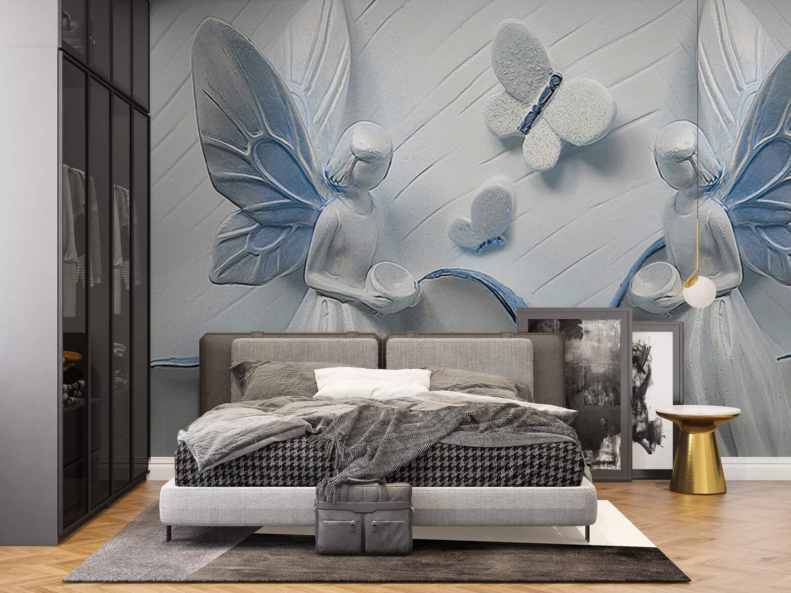 Papier peint femmes avec des ailes de papillon