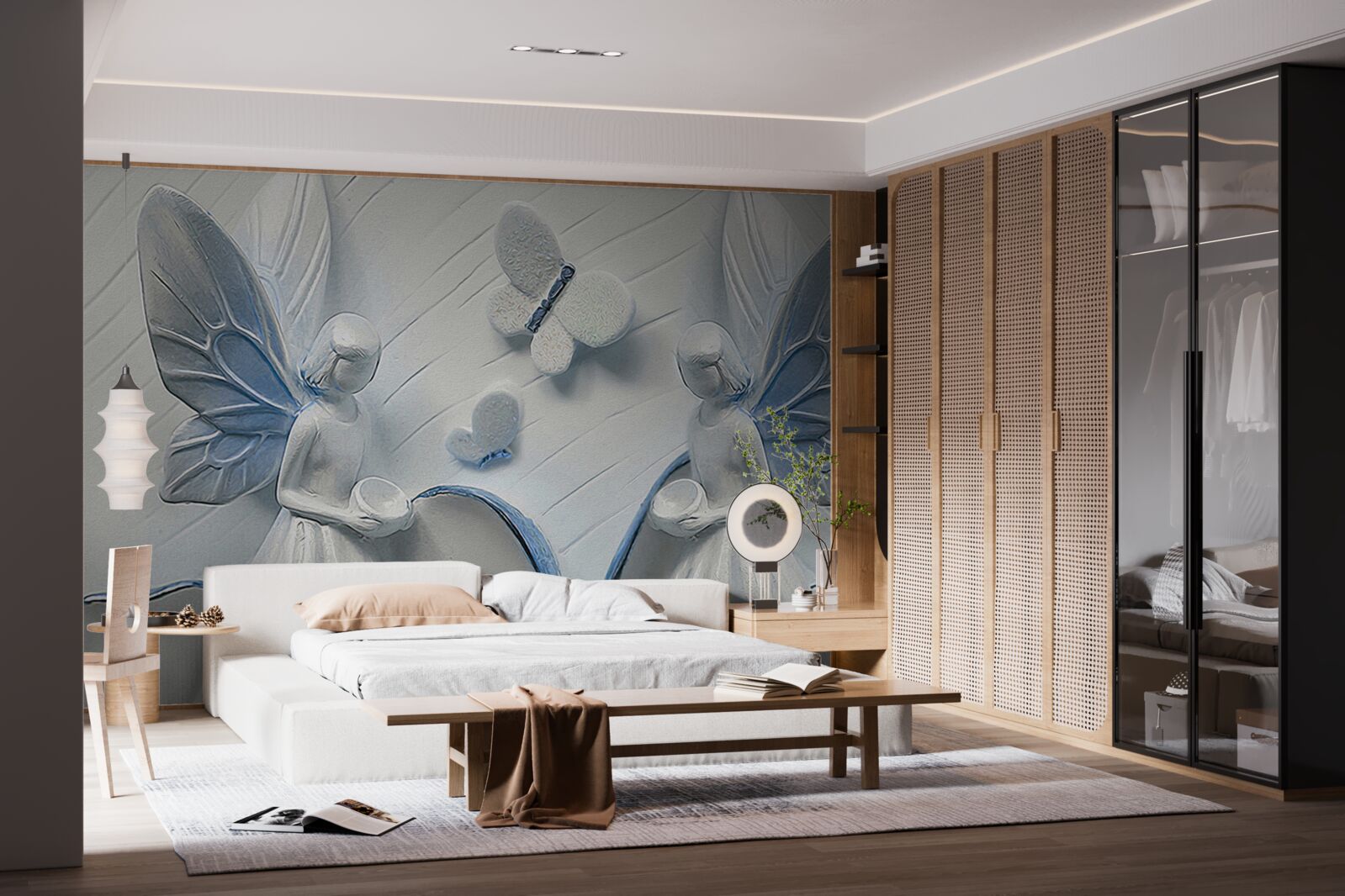 Papier peint femmes avec des ailes de papillon