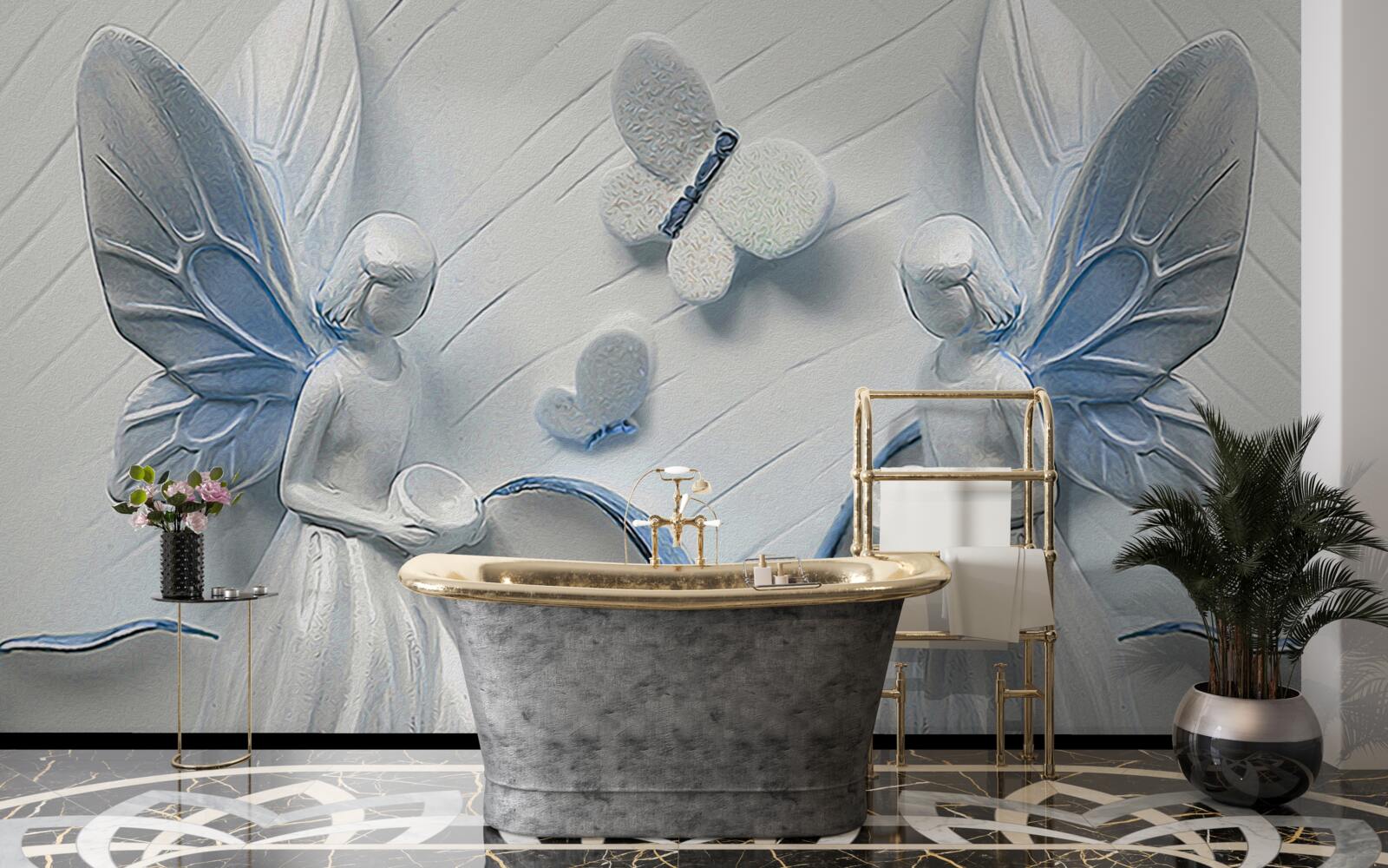 Papier peint femmes avec des ailes de papillon