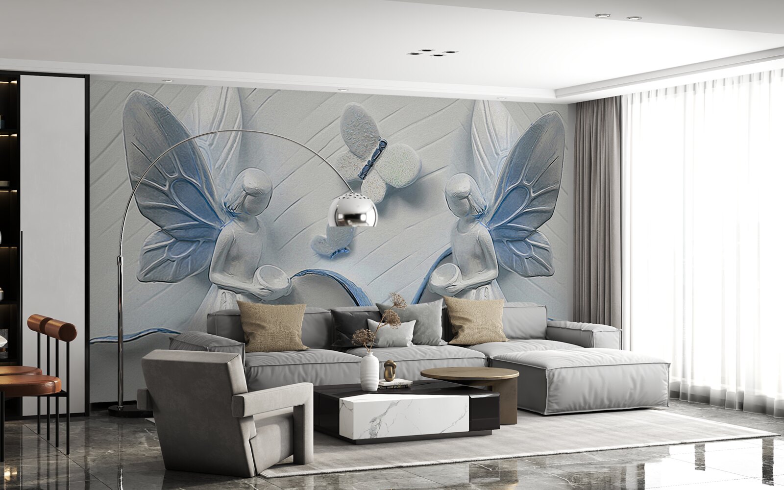 Papier peint femmes avec des ailes de papillon