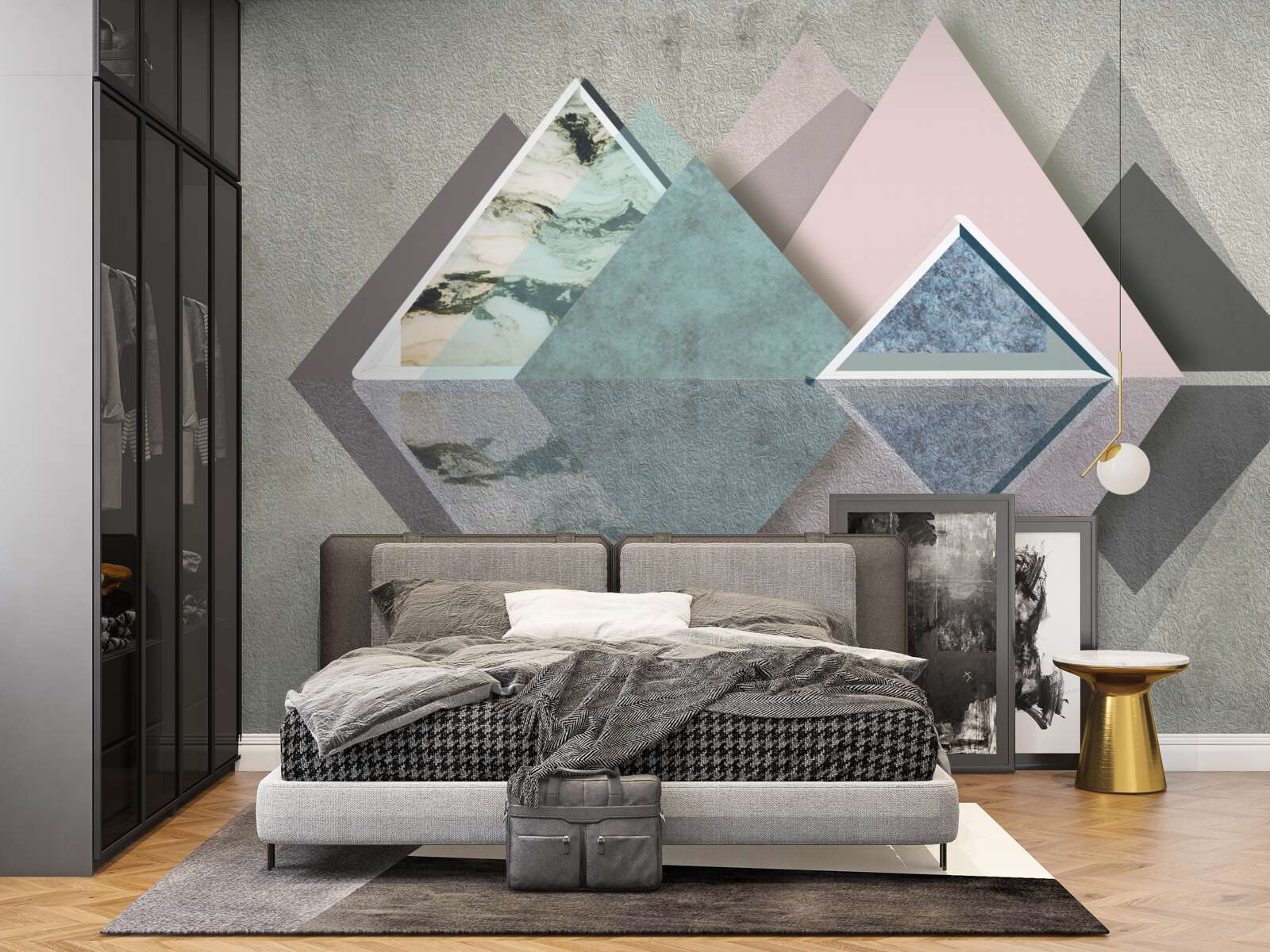 Papier peint forêt abstraite de géométrie