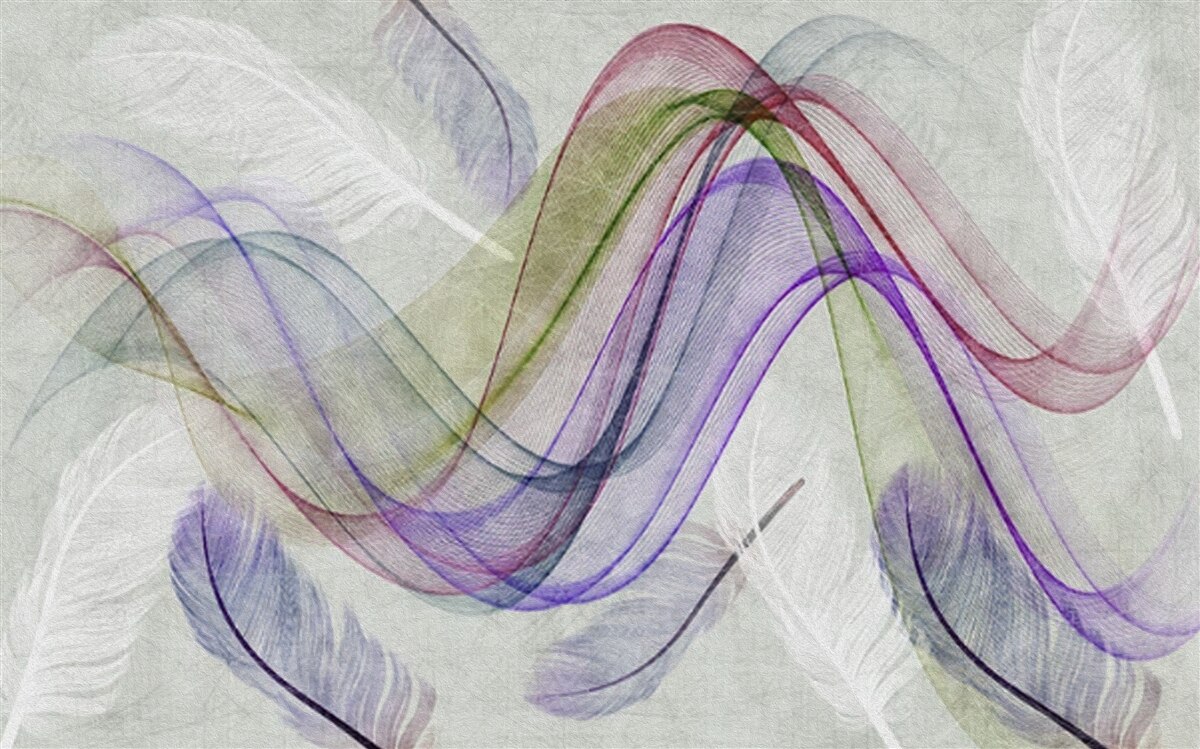 Papier peint lignes colorées abstraites