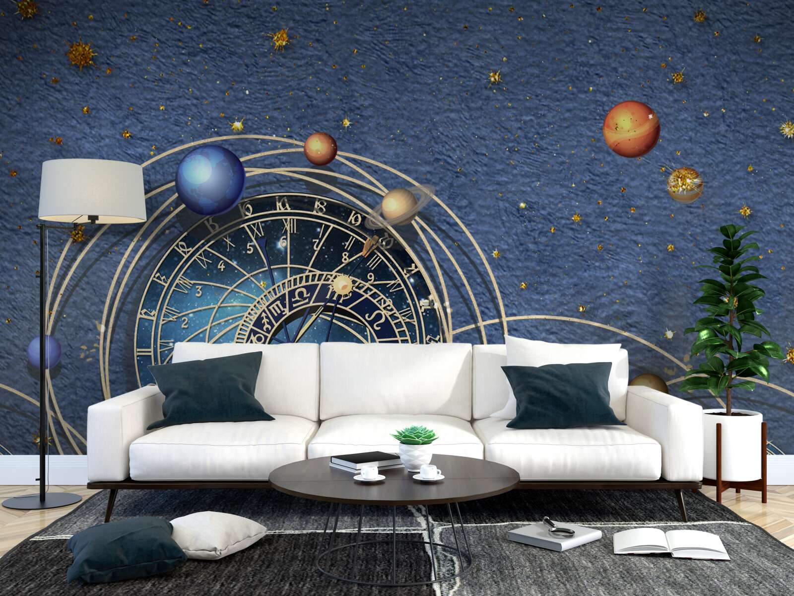 Papier peint le concept de mouvement planétaire au sein de la galaxie