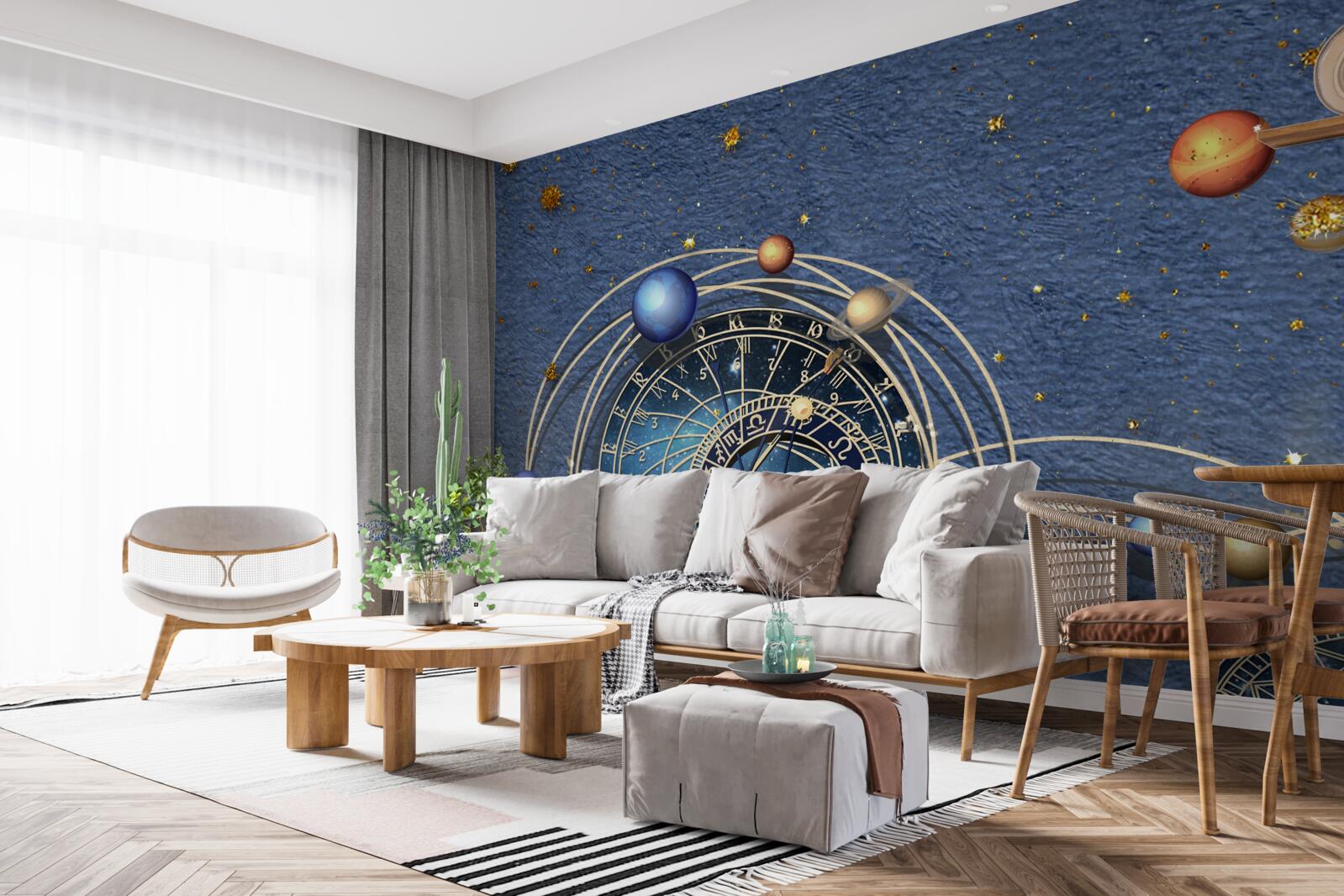 Papier peint le concept de mouvement planétaire au sein de la galaxie