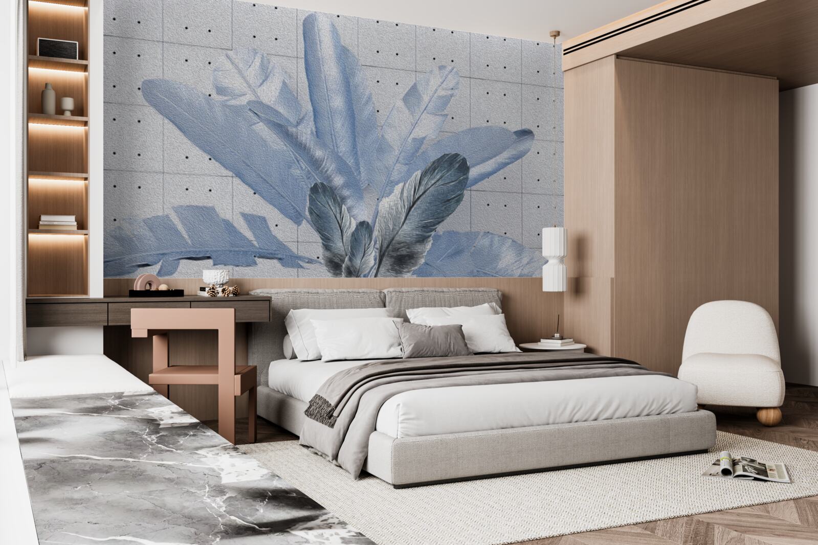 Papier peint les formes des différentes plumes