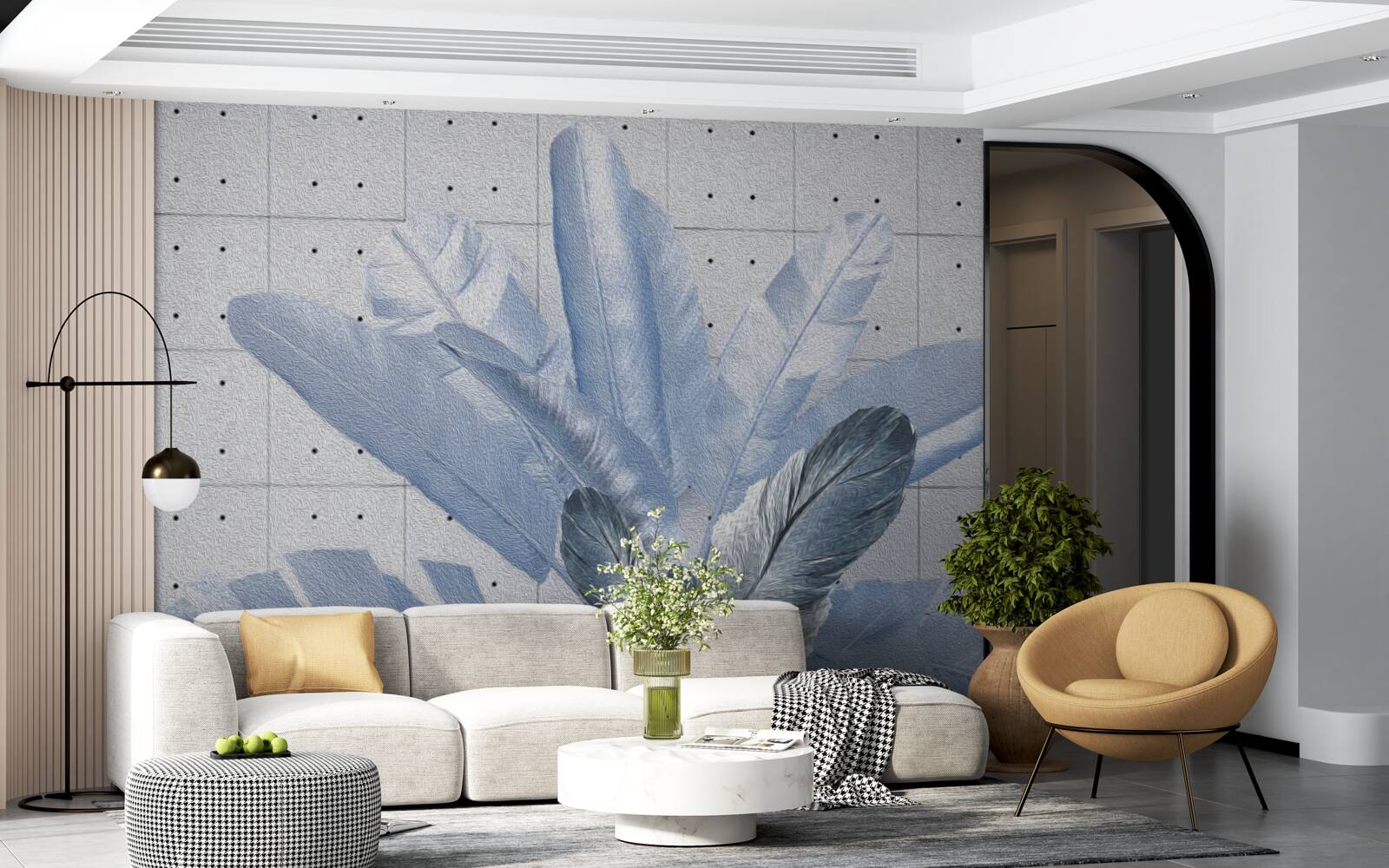 Papier peint les formes des différentes plumes