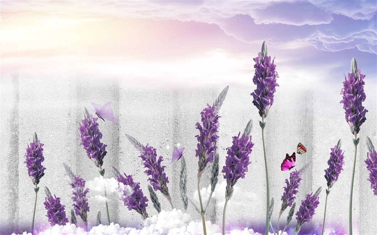 Papier peint fond céleste avec des nuances abstraites de lavande