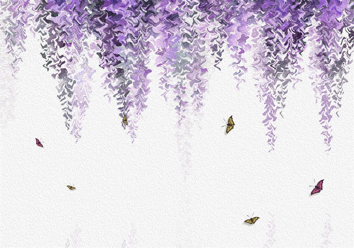 Papier peint reflet de fleurs de lilas dans l'eau