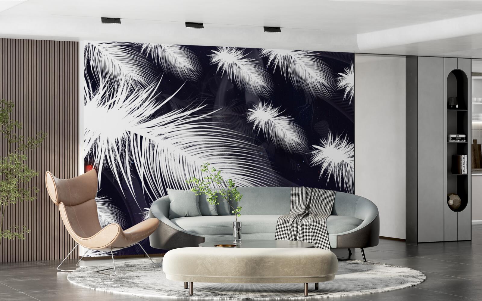 Papier peint les plumes sont blanches, douces et duveteuses