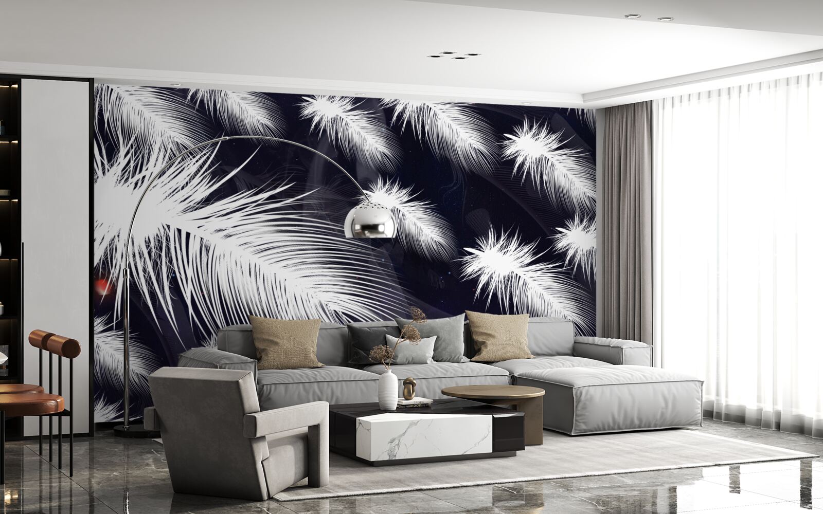 Papier peint les plumes sont blanches, douces et duveteuses