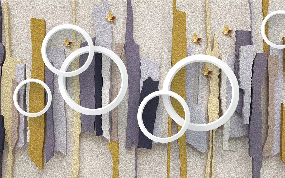 Papier peint Fond abstrait avec des cercles blancs