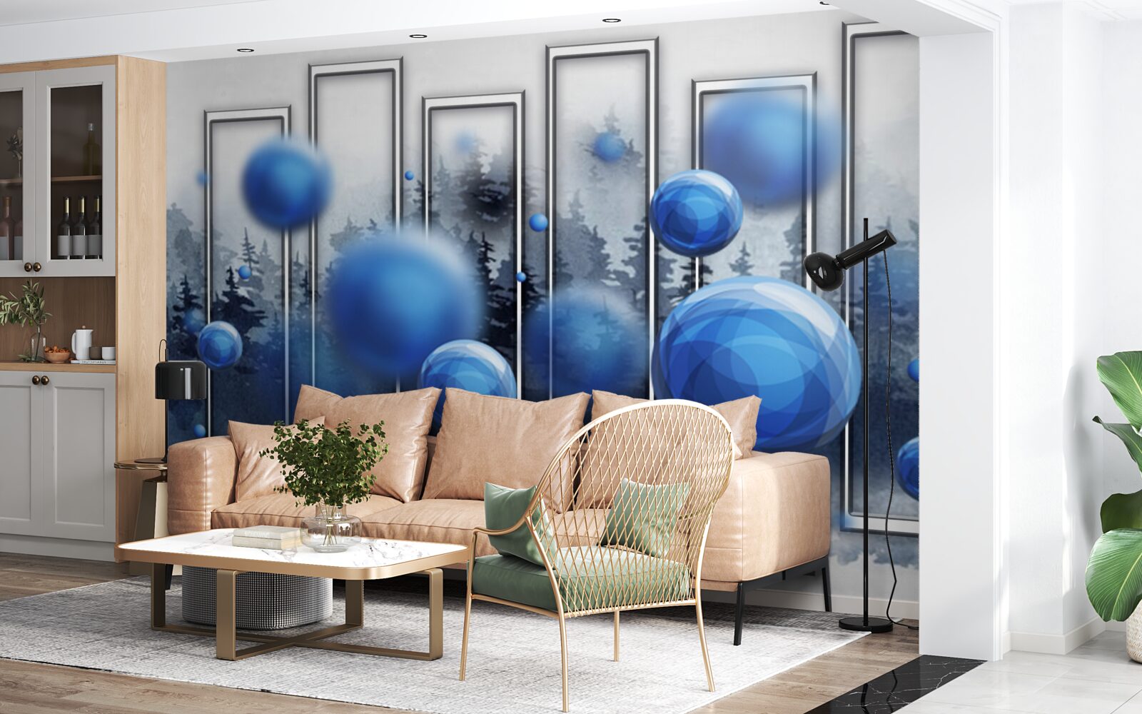 Papier peint la métaphore des gouttes bleues de l'humidité de la pluie