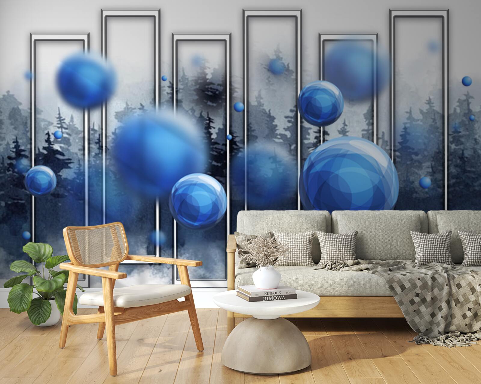 Papier peint la métaphore des gouttes bleues de l'humidité de la pluie