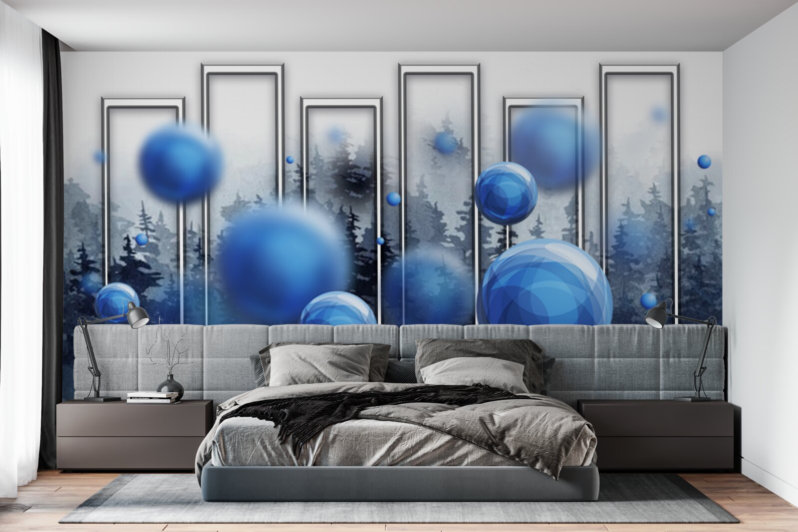 Papier peint la métaphore des gouttes bleues de l'humidité de la pluie