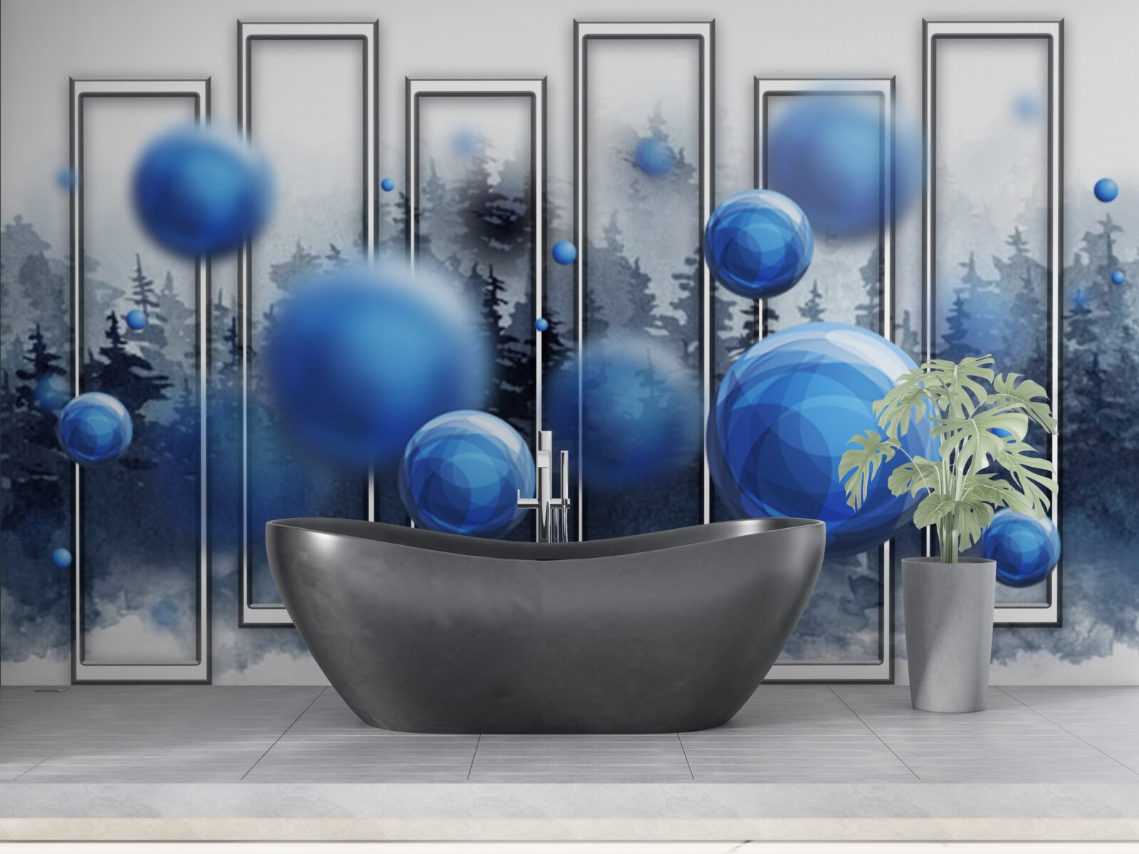 Papier peint la métaphore des gouttes bleues de l'humidité de la pluie