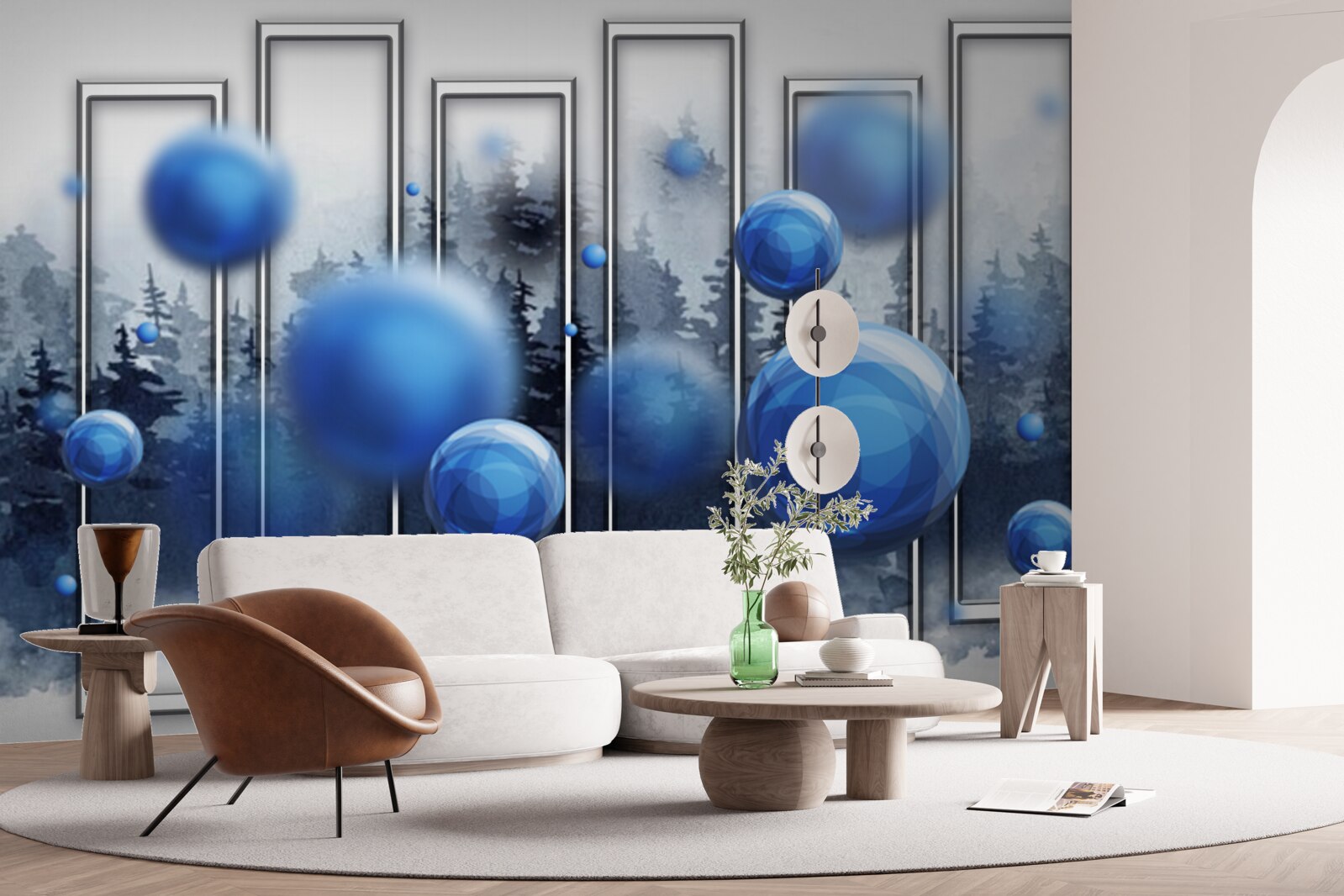 Papier peint la métaphore des gouttes bleues de l'humidité de la pluie