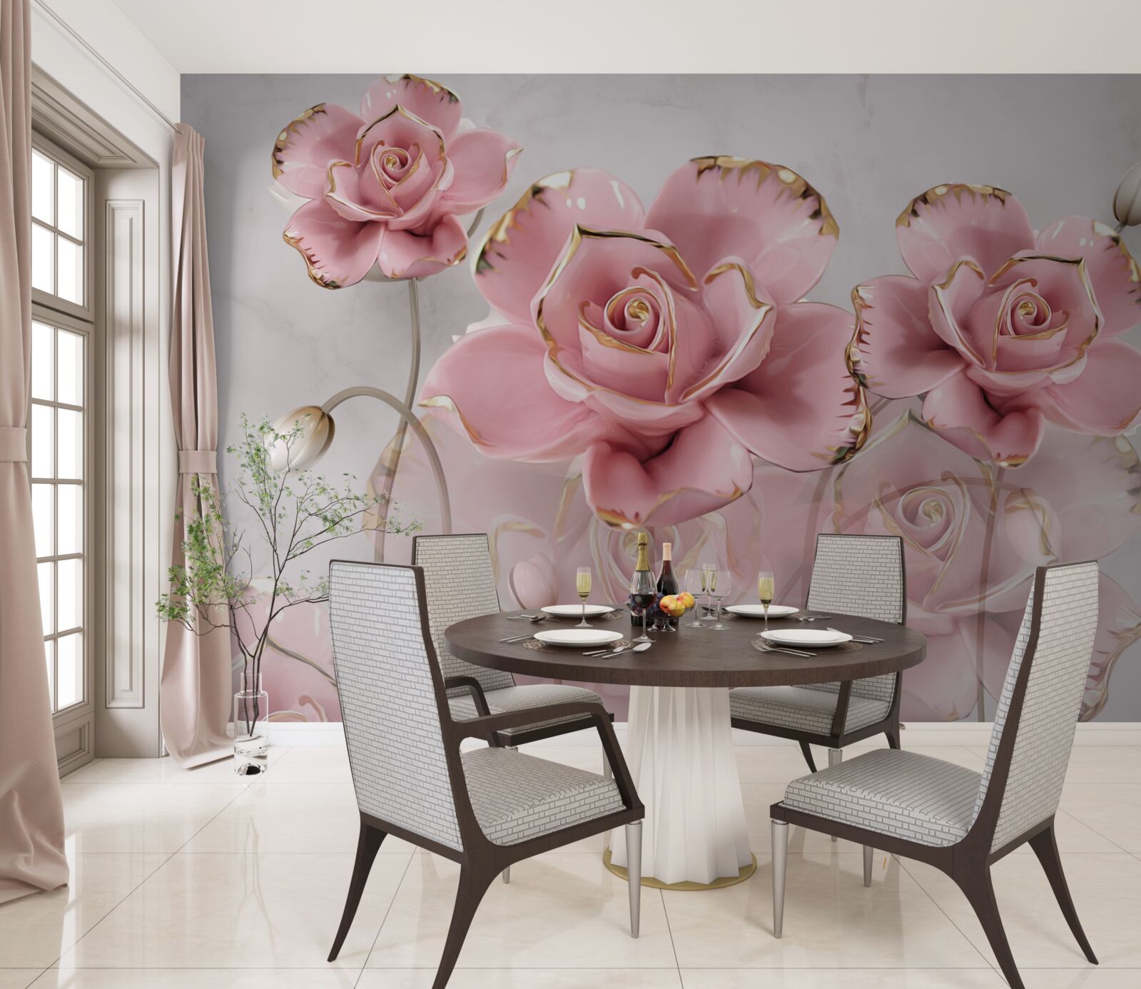 Papier peint des bourgeons qui s'ouvrent doucement