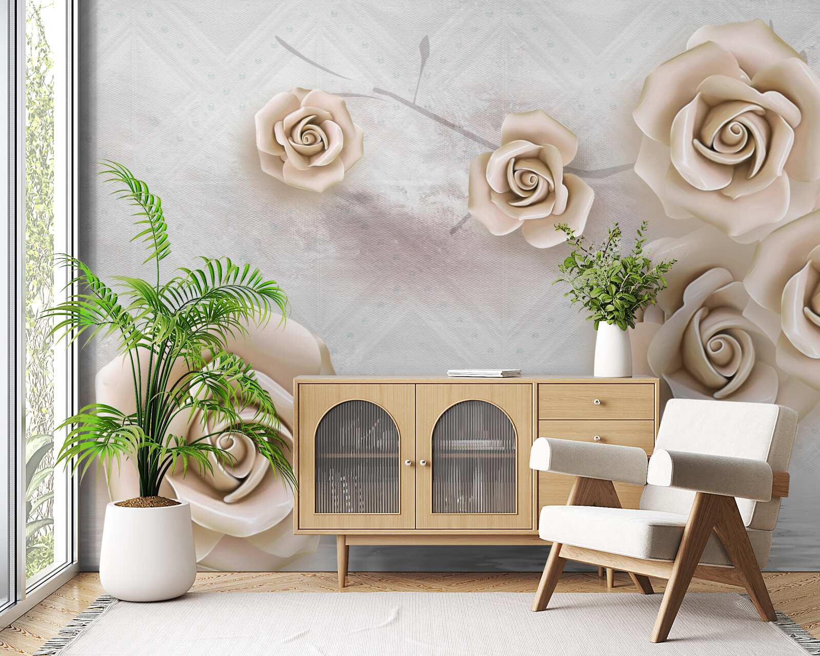 Papier peint rose couleur pêche au-dessus du liquide