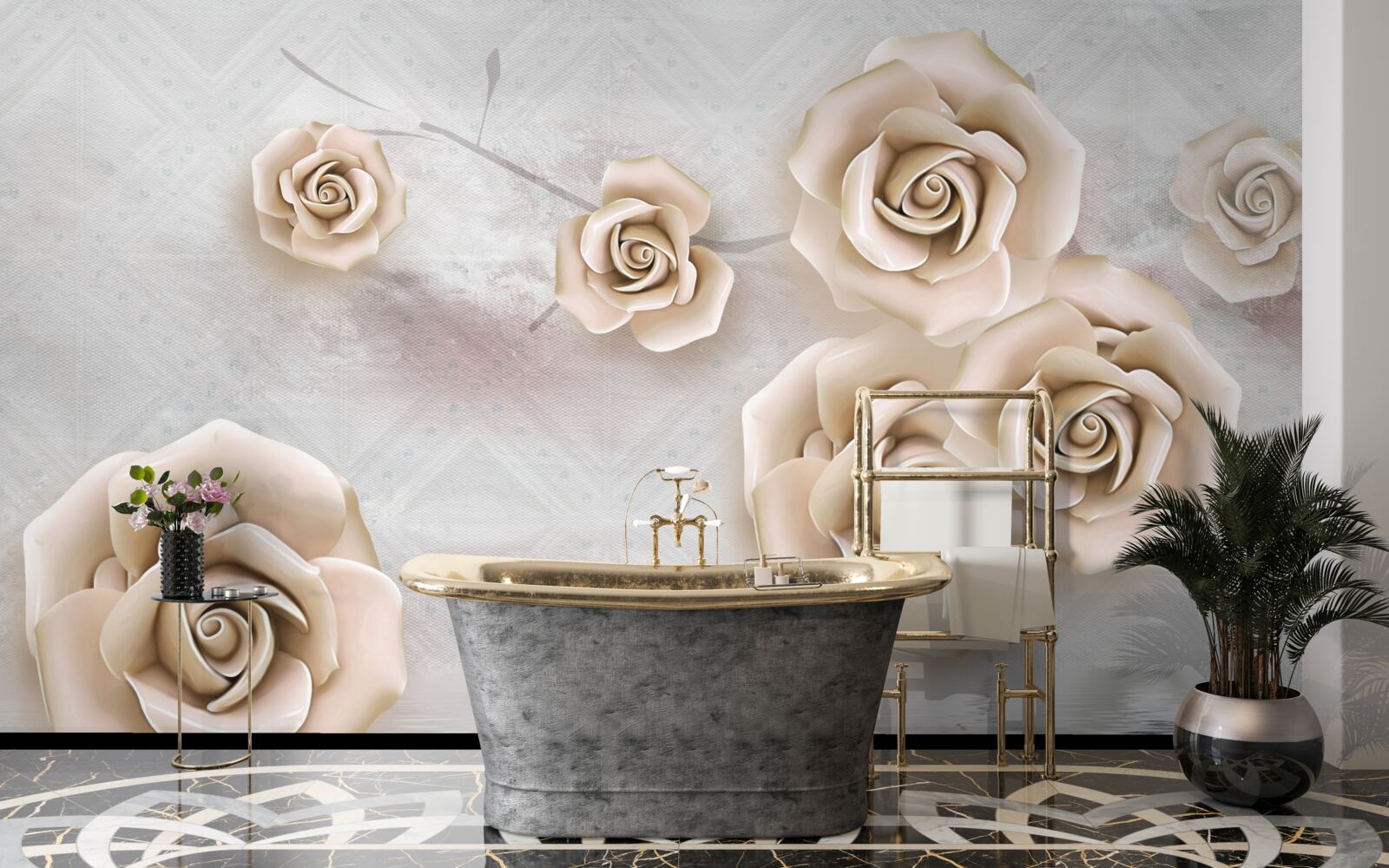 Papier peint rose couleur pêche au-dessus du liquide