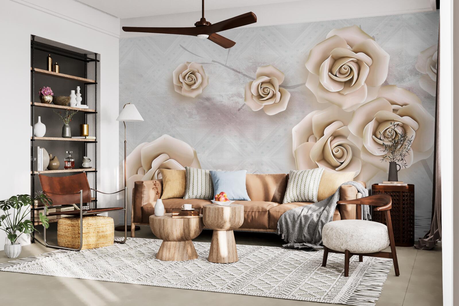 Papier peint rose couleur pêche au-dessus du liquide